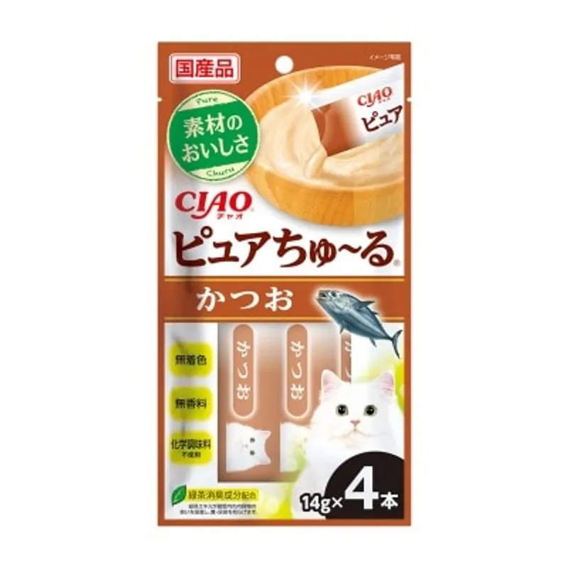 INABA <CIAO Pure 超奴> 鱹魚&鰹魚乾 貓小食 (14g x 4) SC-535