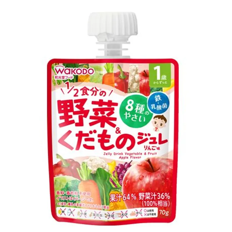 和光堂1歲起蘋果味雜菜及雜果果凍 70克