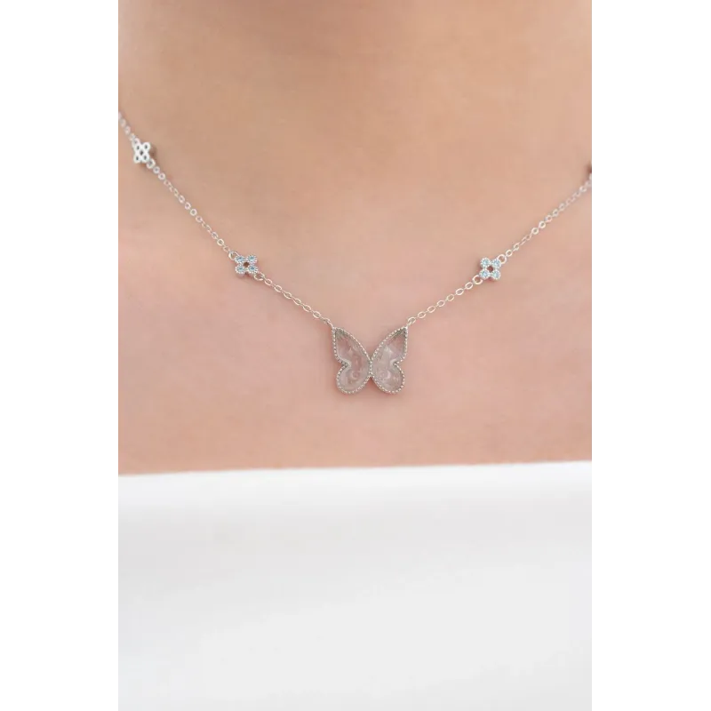 Butterfly Garden Silver Necklace
