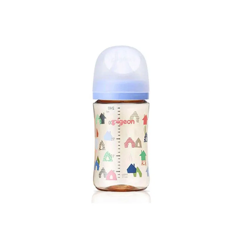 Pigeon Deco母乳实感奶瓶240ml/8oz(PPSU)蓝色