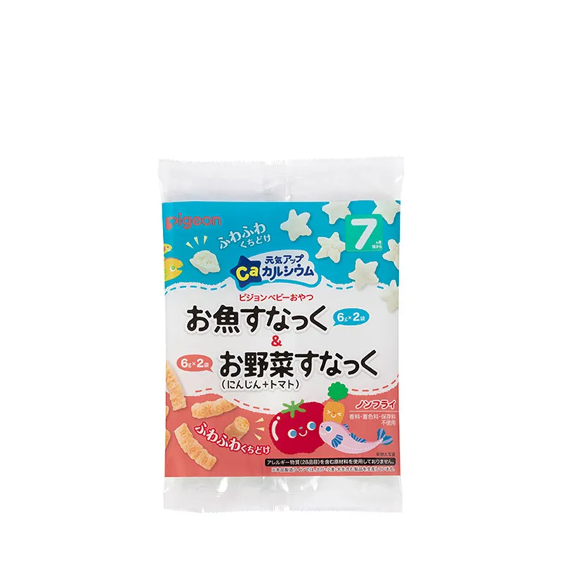 贝亲7个月起起婴儿高钙(小鱼星星米饼+红萝卜/蕃茄条)