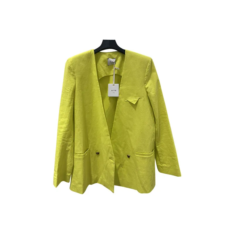 ALYSI JACKET-LIM 黄色西装