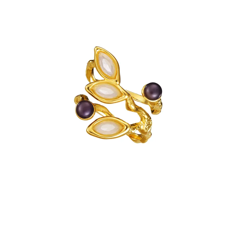 Olive Branch Pearl Ring
