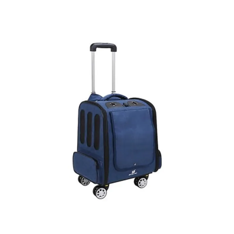 Dodopet 寵物兩用背囊手拉車 四輪360度轉動(藍色) (寵物承重：10kg)
