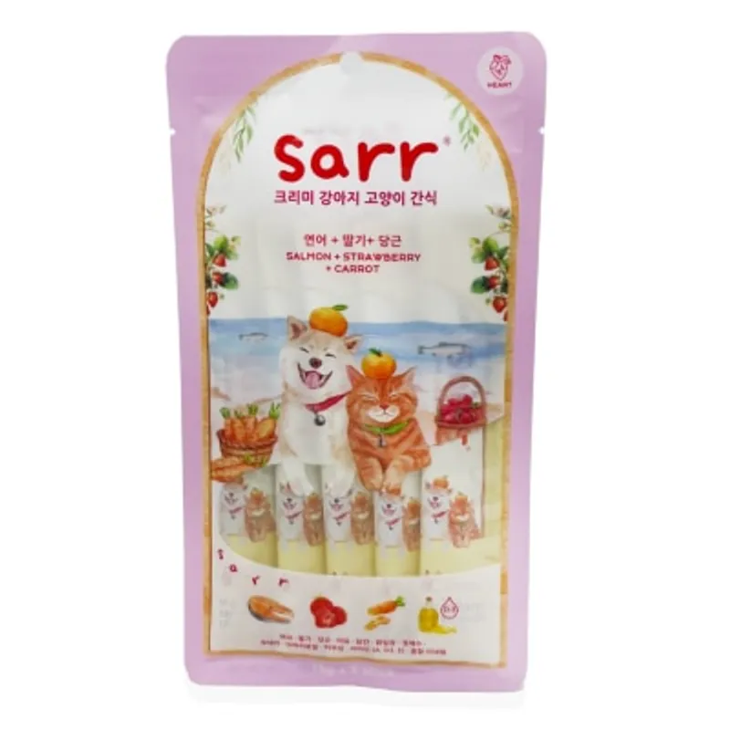 SARR 北歐天然魚油肉泥條 - 三文魚+士多啤梨+紅蘿蔔 (心血管健康) 貓犬適合 (15gX5) 024637