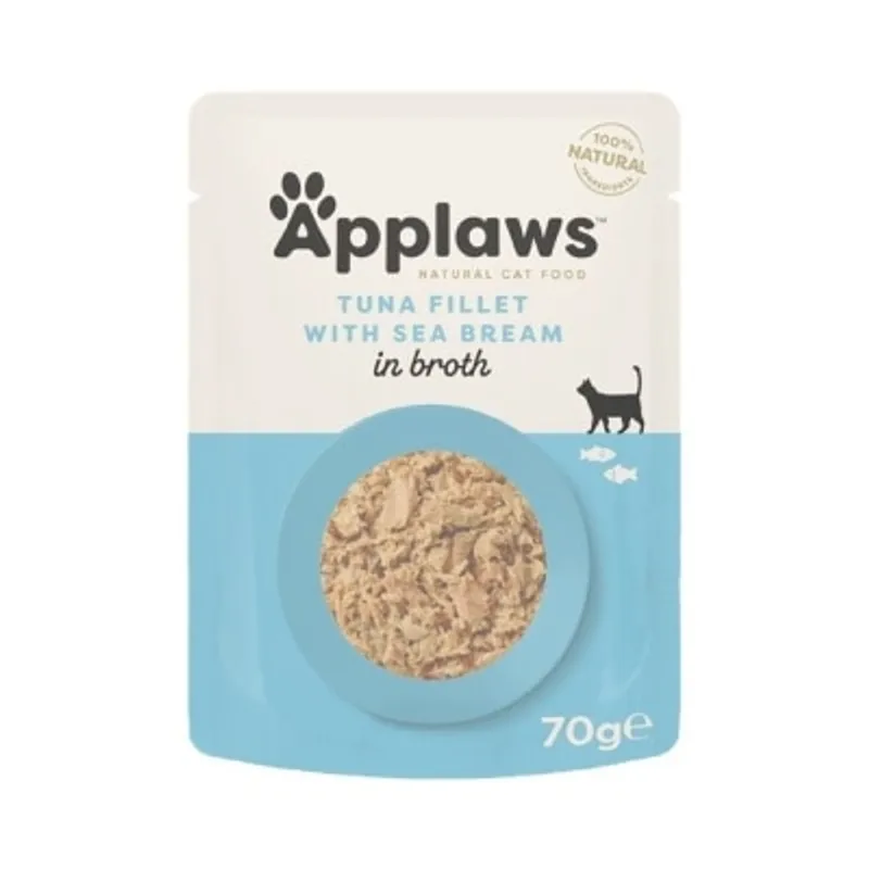 APPLAWS 100% 天然吞拿魚+鯛魚 貓貓輕便袋裝糧 (70g) Applaws