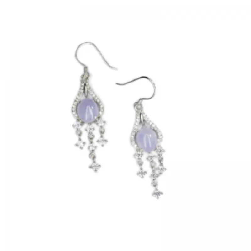 Acici澳玥翡翠耳環-珠光寶氣（紫翡翠）