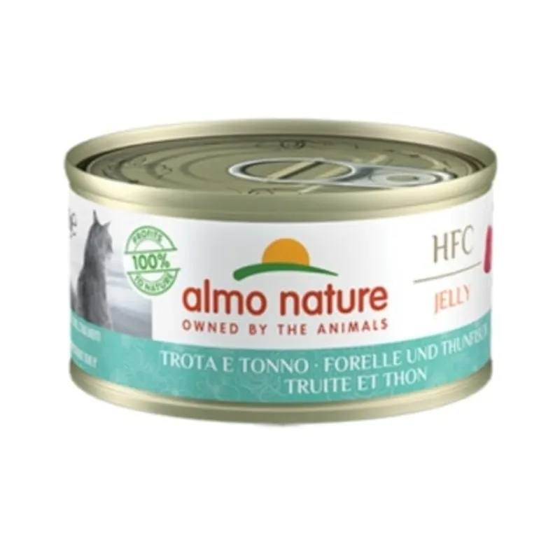 ALMO NATURE HFC 啫喱 成貓 鱒魚配吞拿魚罐頭 (70g) almo nature