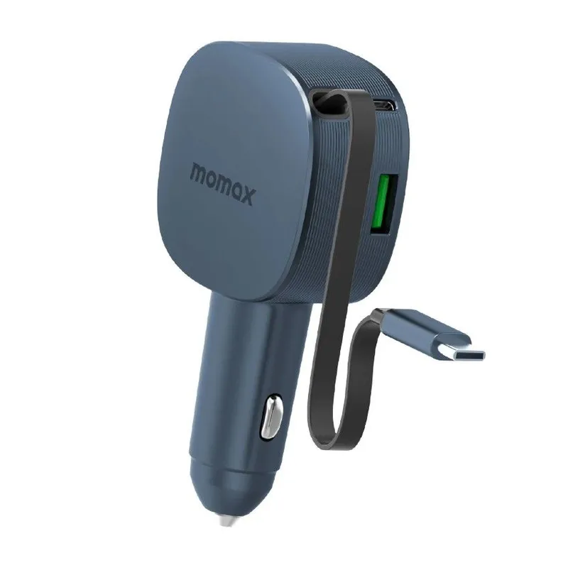 MOMAX 1-MOVE+ 60W 伸縮充電線雙介面車用充電器 UC19E