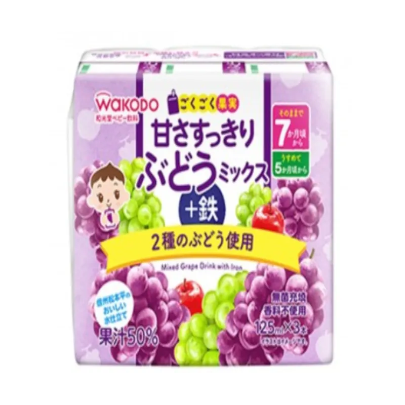 和光堂 - 7個月起嬰兒葡萄混合果汁 (125MLX3)