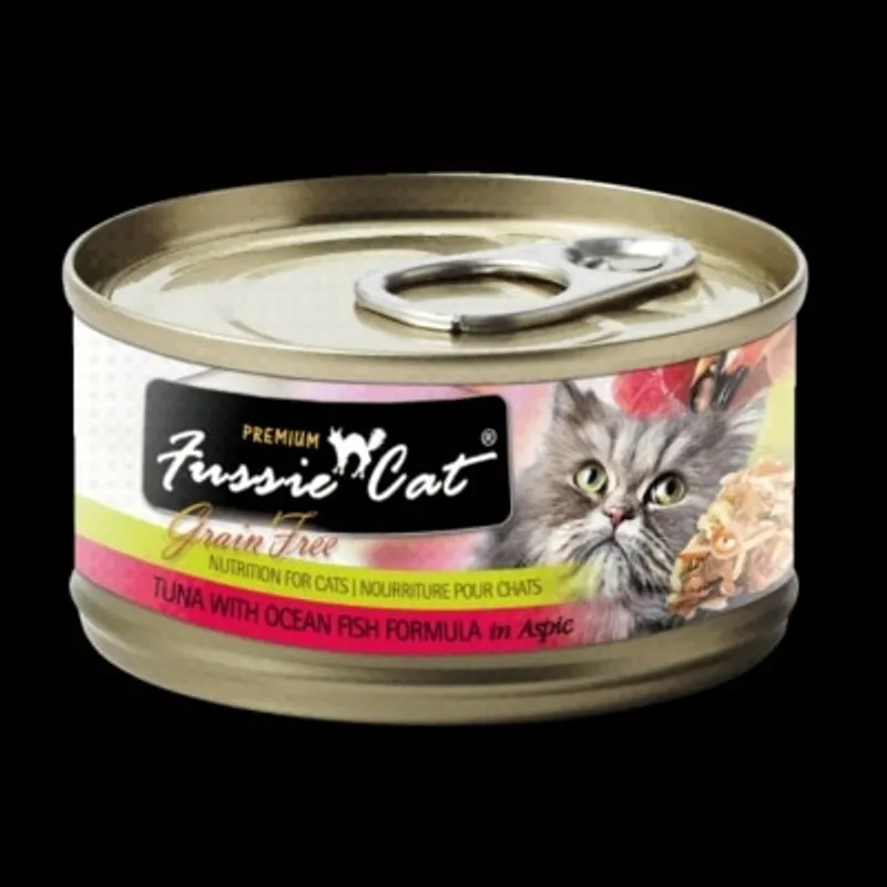 Fussie Cat FU-BLC Tuna with Ocean Fish 黑鑽吞拿魚+海魚貓罐頭 80g