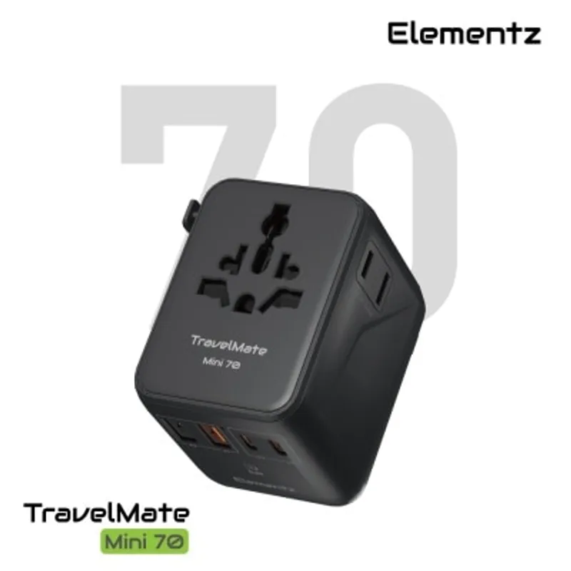 Elementz TravelMate Mini 70W 多國旅行充電轉接器(2C+2A)