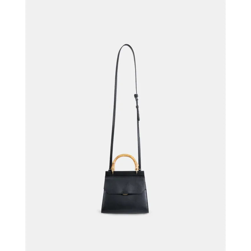 🌽 Mini Fir Corn Leather Bag – BLACK