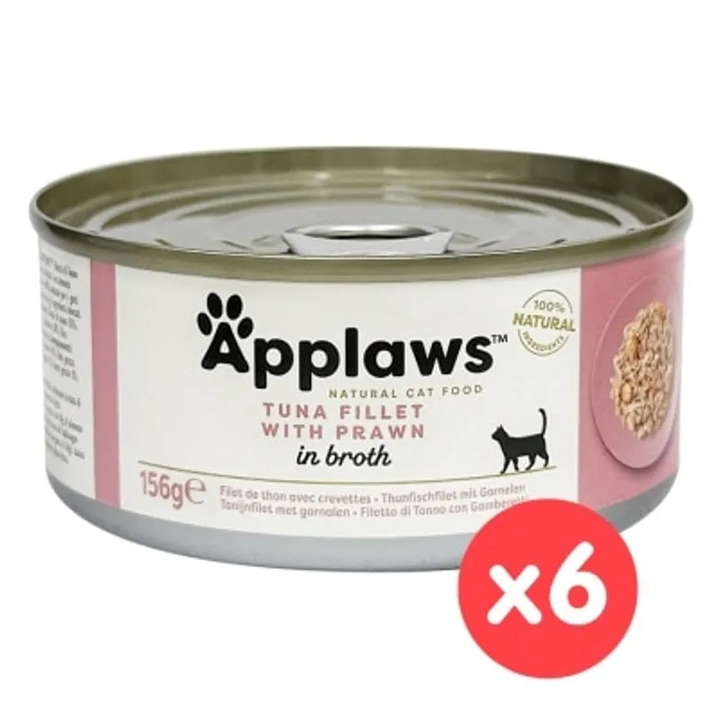 APPLAWS 貓罐頭 - 吞拿魚&蝦 (156g x 6) Applaws