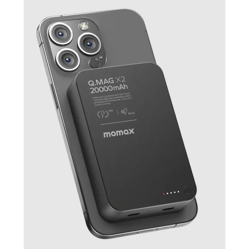 MOMAX Q.Mag X2 磁吸流動充電電源 20000mAh 黑