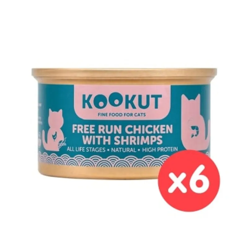 KOOKUT [6罐裝] 放養雞鮮蝦 (70g x6) 貓罐頭 008310