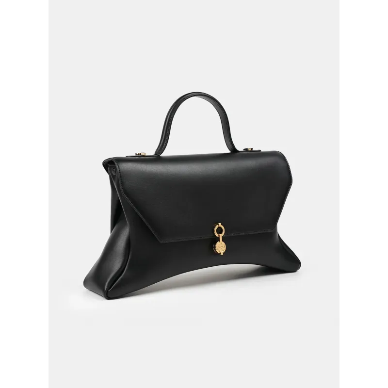Rococo Corn Leather Bag - Black