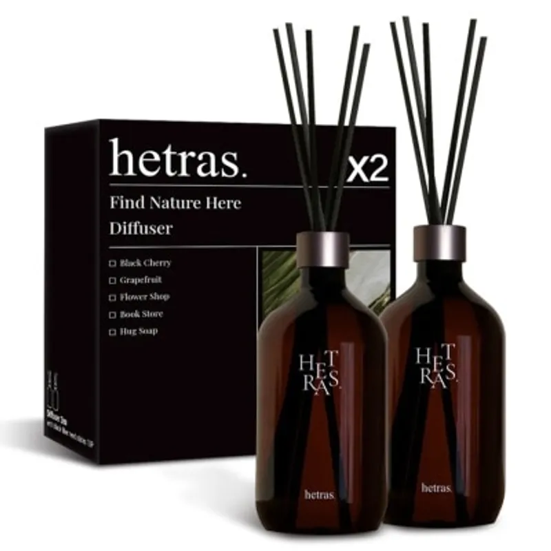 HETRAS 高級擴香瓶-酒店皮革 500毫升 X2