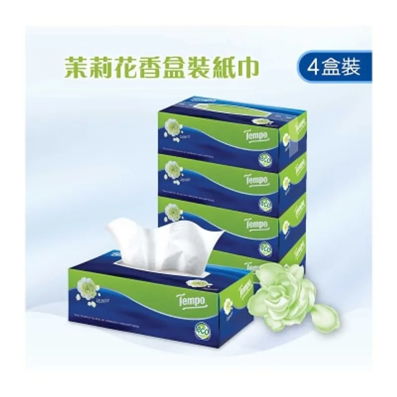 TEMPO得寶 Tempo -盒裝紙巾茉莉花- 4盒裝 (新舊款式隨機發送)