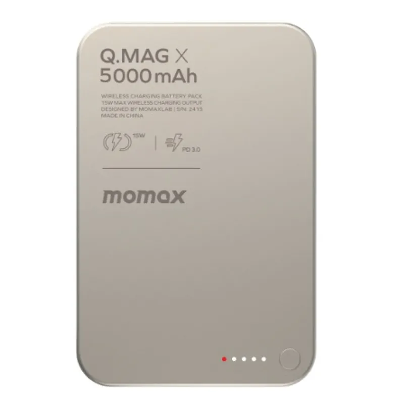 MOMAX Q.Mag X 超薄磁吸無線充電電源 5000mAh 鈦金
