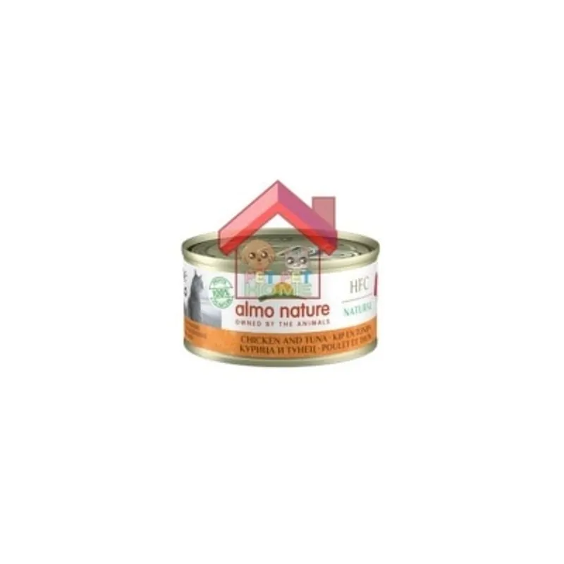 almo nature HFC Natural - Tuna and Chicken 雞肉吞拿魚 貓罐頭 70g [9025]