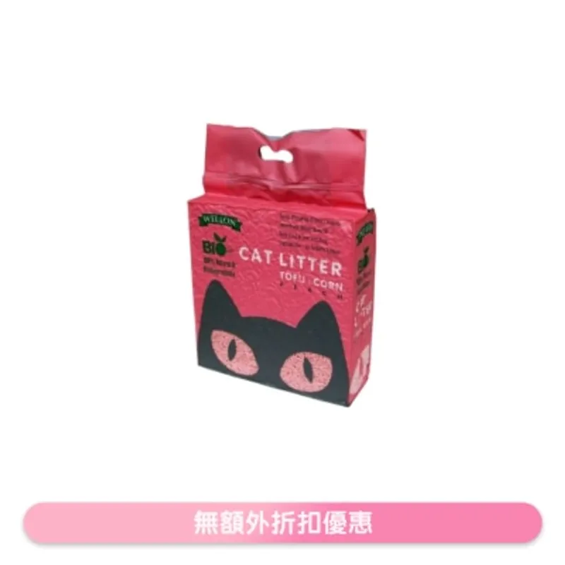 豆腐粟米貓砂 (桃味) (6L/2.5kg) - 威龍