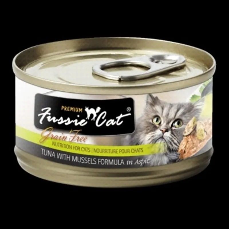 Fussie Cat Tuna With Mussel FU-LBC 黑鑽吞拿魚+青口貓罐頭 80g