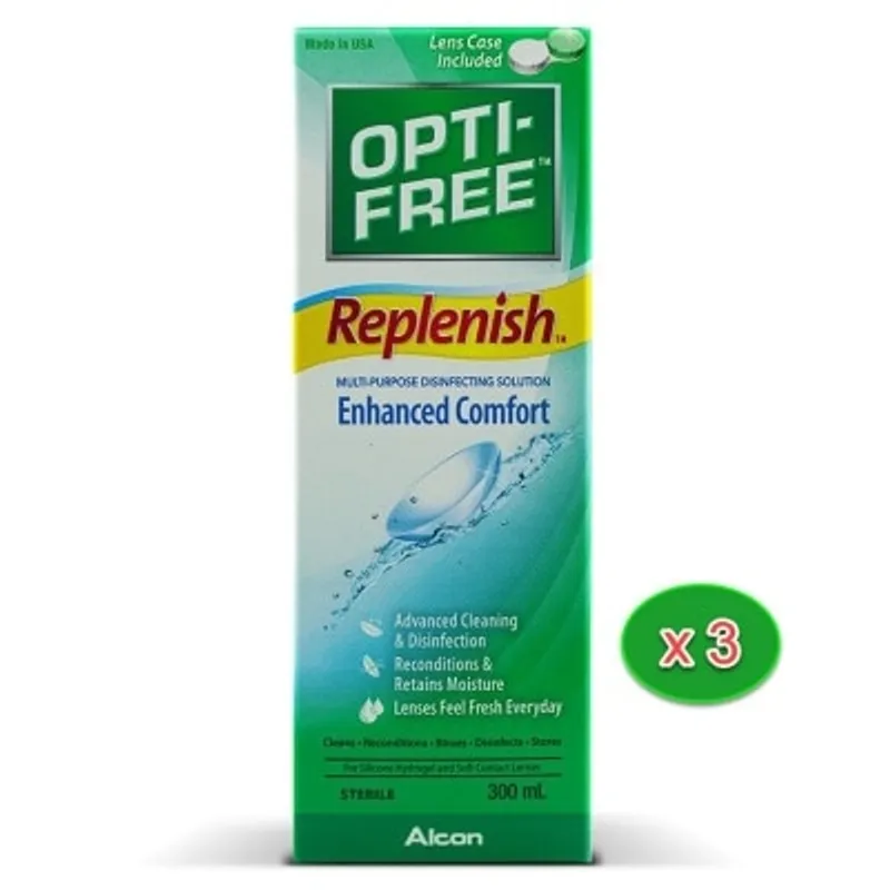 ALCON OPTI FREE OPTI-FREE® RepleniSH® 300ml 三支装隱形眼鏡護理藥水