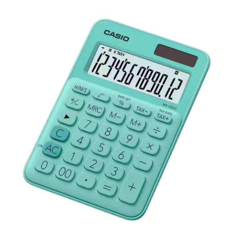 CASIO 迷你桌上型計算機(綠色) MS20UC/GN