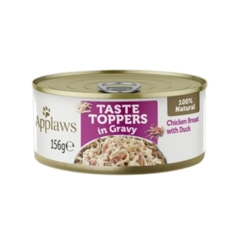 Applaws [3411] 全天然系列 無穀物肉絲湯汁配方 雞胸肉・鴨肉 狗罐頭 156g