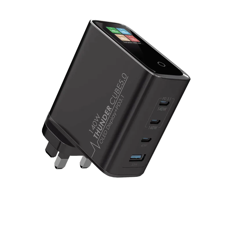 EGO 140W THUNDER CUBE 5 OLED 充電器 (3 Type-C+1 USB-A)