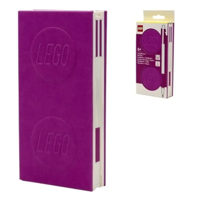 LEGO 樂高® 1X2浮雕LOGO好好扣筆記本附原子筆 紫色 (53696)
