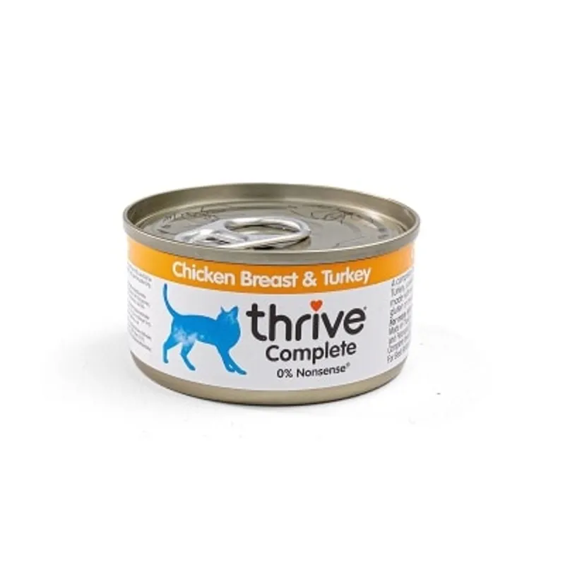 Thrive THRIVE 整全膳食100% 雞肉+火雞肉貓罐頭 75G