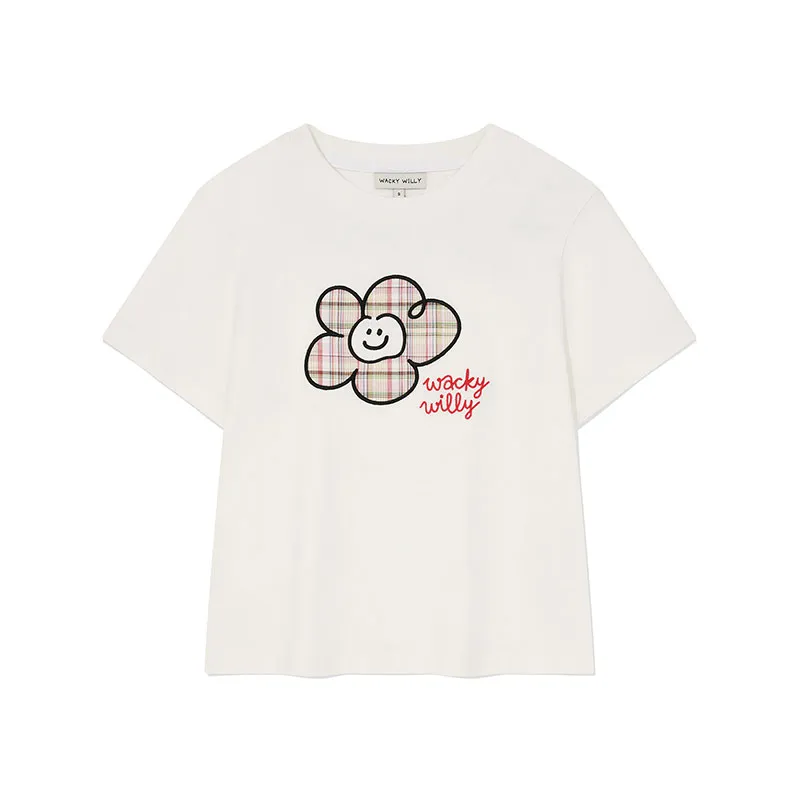 WACKY WILLY女士格纹LILY LOGO T恤