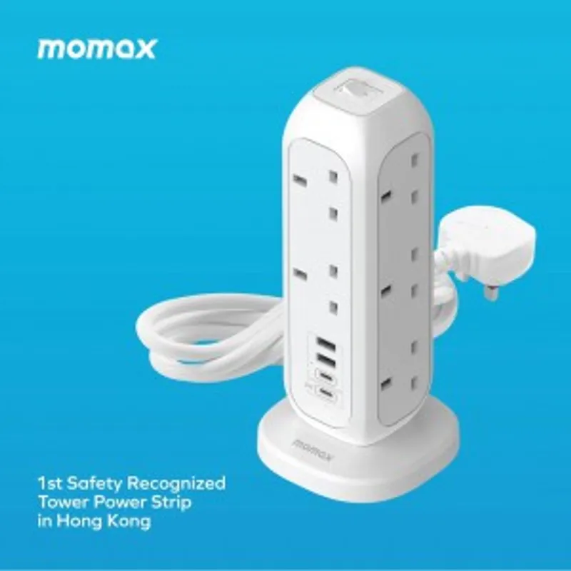 Momax ONEPLUG PD20W 2A2C 11位拖板 US11 (黑/白)