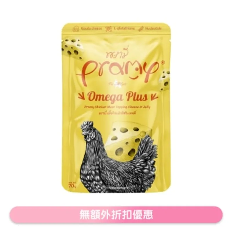 PRAMY 鮮嫩雞肉 + 芝士 成貓 功能性啫喱濕包 - 多種奧米加酸 (70g) 044485