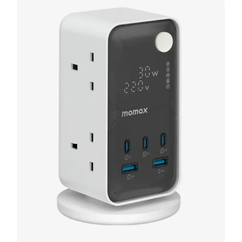 MOMAX 1-Charge Work Flow 35W 6位拖板 2*USB + 2*Type-C 白