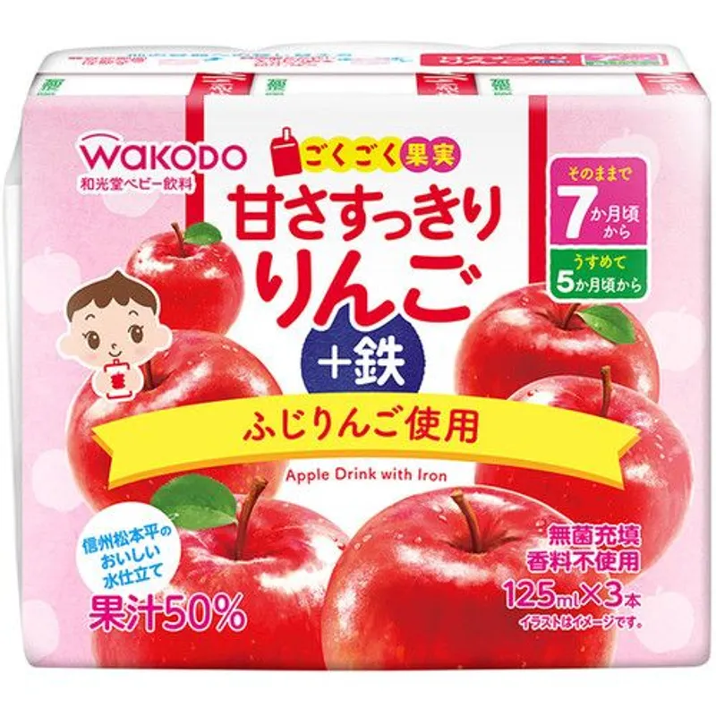 和光堂7個月起嬰兒蘋果汁 (125ml X 3包)
