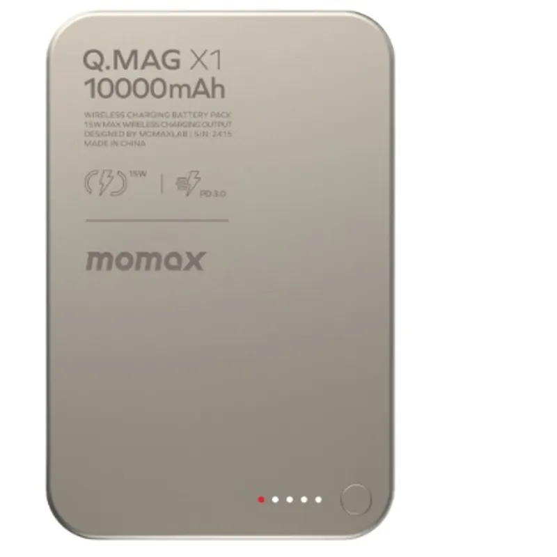 MOMAX Q.Mag X1 超薄磁吸無線充電電源 10000mAh 鈦金