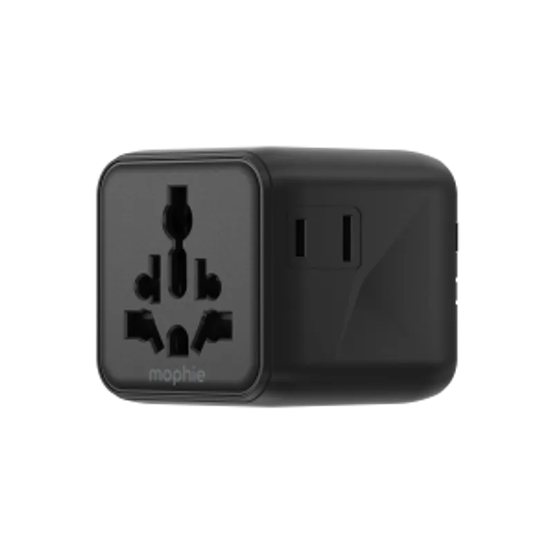 Mophie universal 雙AC 旅行轉換插頭 (顏色:黑色/白色)