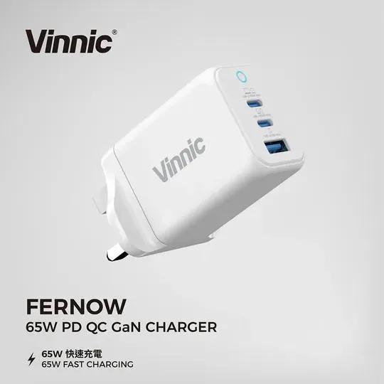 Vinnic FERNOW 65W PD QC GaN 充電器