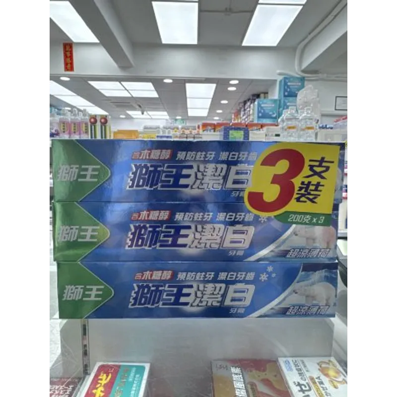12套*(3枝*200g)3支裝獅王潔白牙膏(超涼)6019