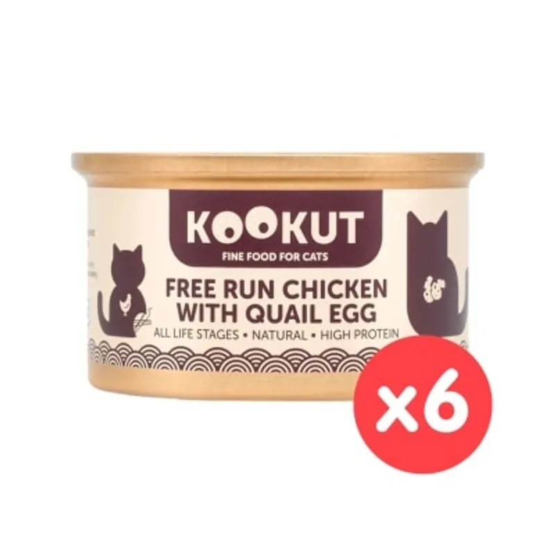 KOOKUT [6罐裝] 放養雞鵪鶉蛋 (70g x6) 貓罐頭 002801