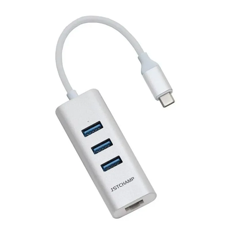 FIRSTCHAMPION USB-C集線器-4合1withUSB-A(銀色) FCTCH43U3LAN/SILVER