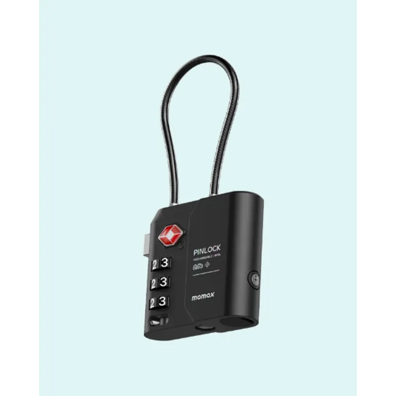 MOMAX PinLock TSA 鎖頭FindMyy全球定位器 黑色