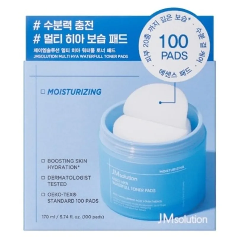 JM SOLUTION 多重透明質酸水潤爽膚棉片100片