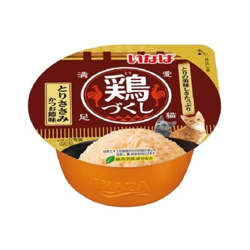INABA <全雞宴杯裝> 雞肉+鰹魚片 果凍杯 (70g) QIC-12 貓濕糧 863745
