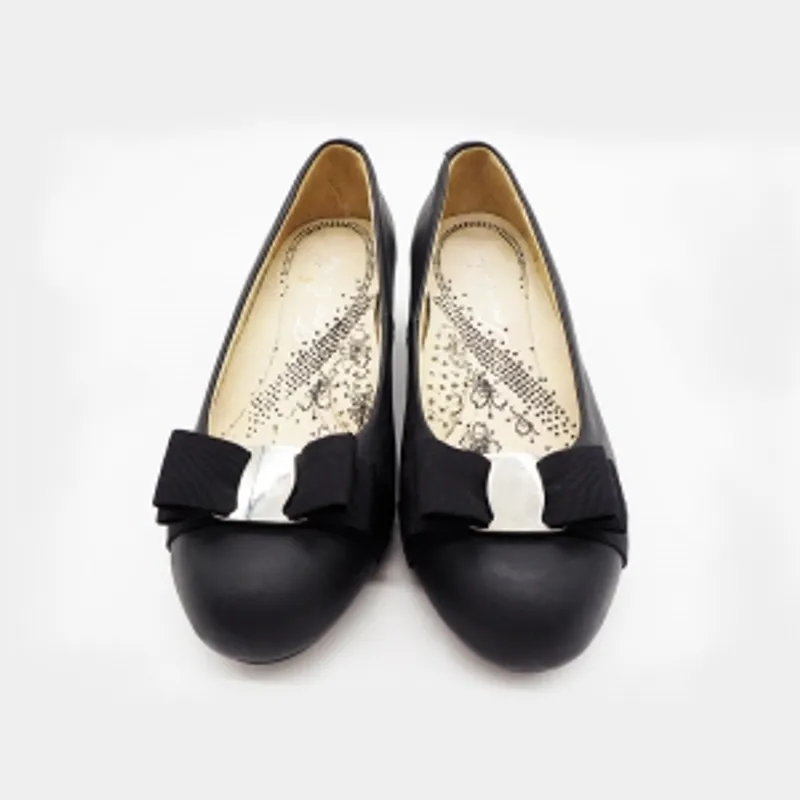 【399元2對】Tou & Na Shop真皮黑色低跟圓頭女鞋