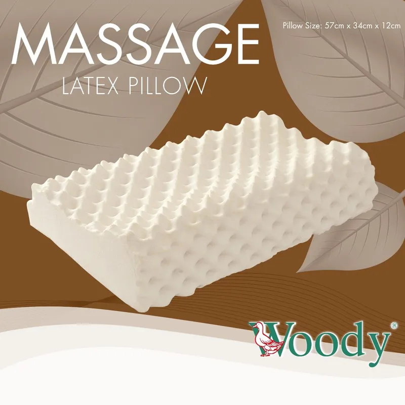 Woody 馬來西亞 100% 全天然乳膠枕 按摩型