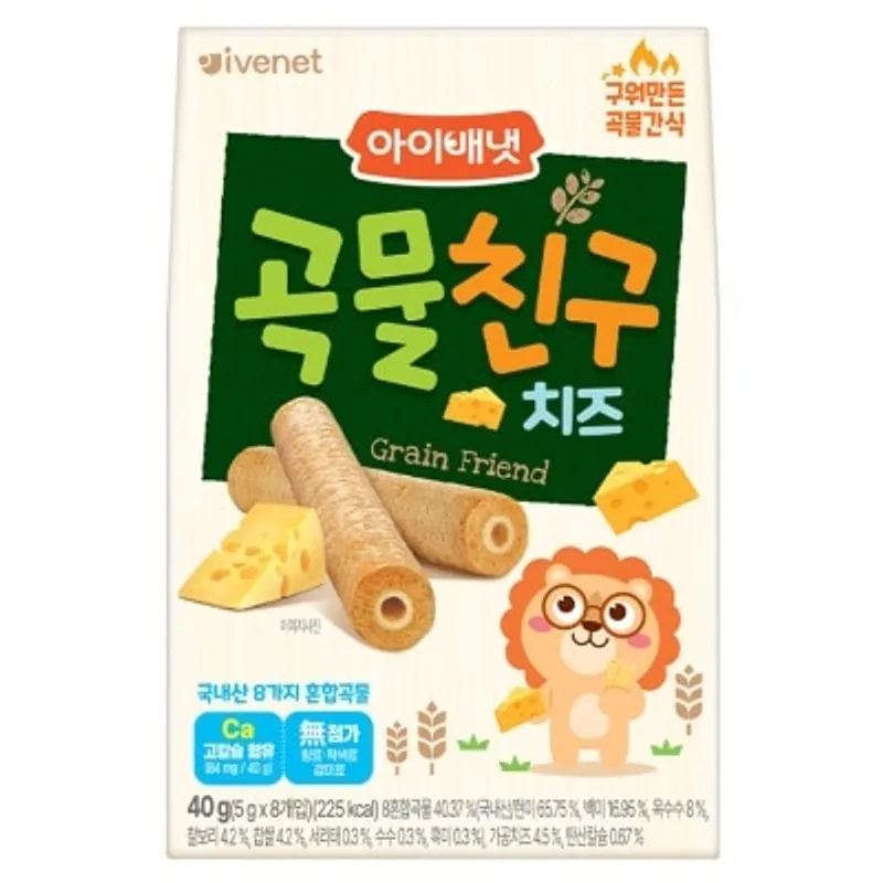 Ivenet 貝貝穀物手指餅(芝士味) 5克 x 8